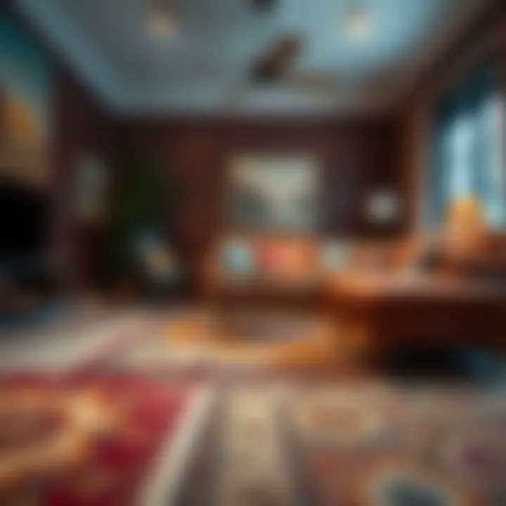 Cozy home atmosphere with decorative carpets