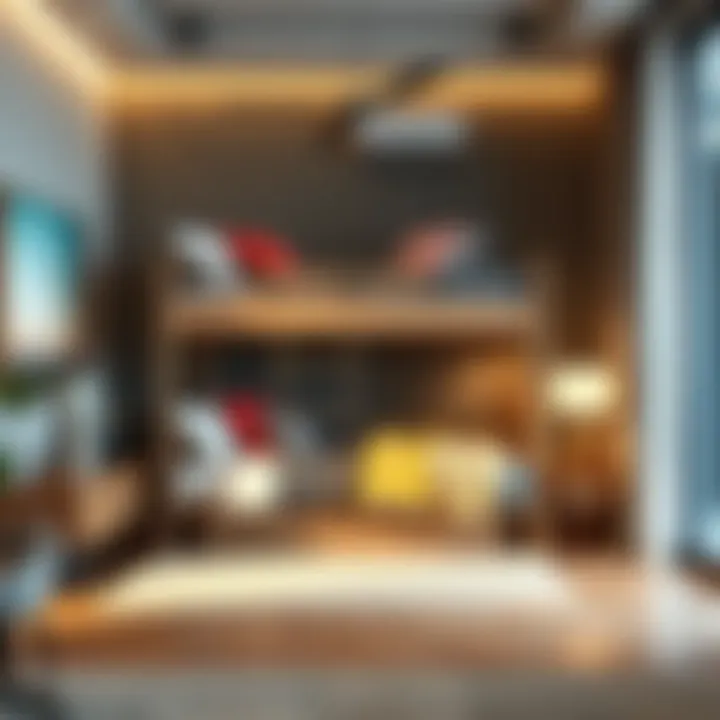 Stylish Bunk Bed in a Modern Bedroom A stylish bunk bed setup in a contemporary bedroom