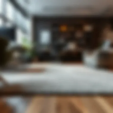 Stylish office workspace with a felt base carpet