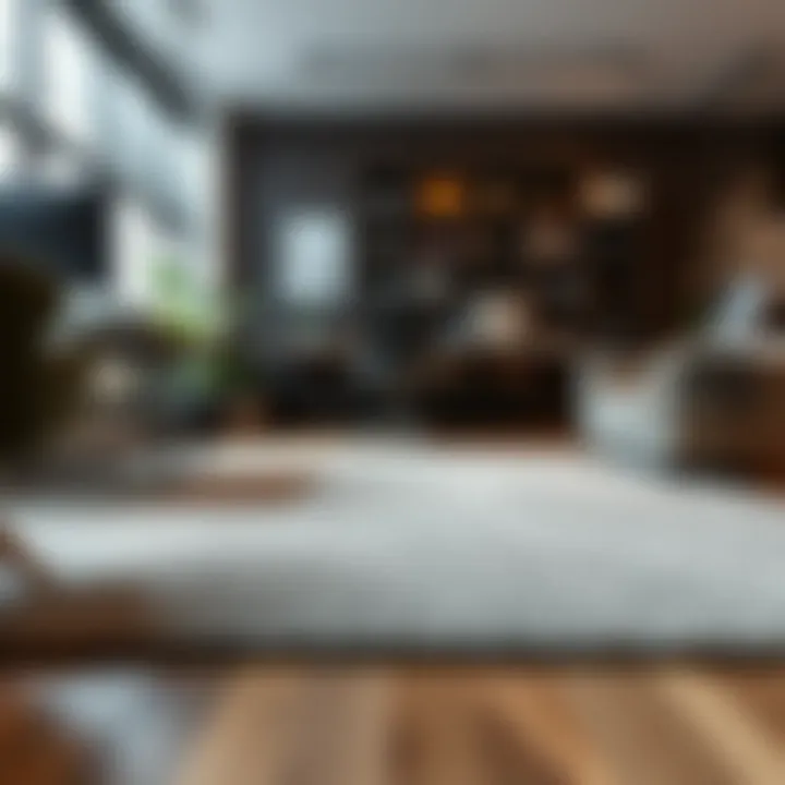 Stylish office workspace with a felt base carpet