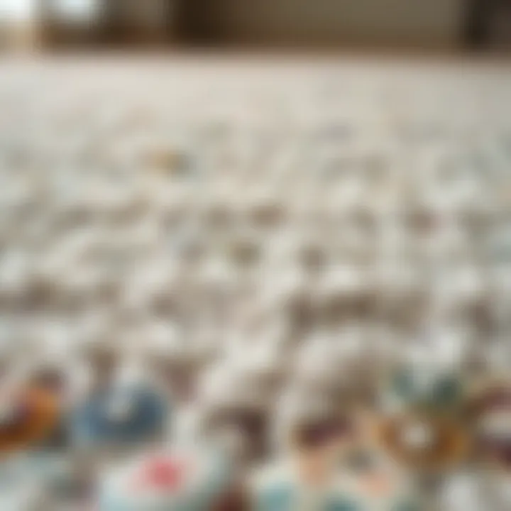 Close-up view of the texture of a felt base carpet