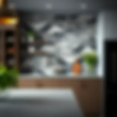 Sustainable Kitchen Solutions Sustainable materials used in kitchen backsplash.