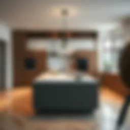 Stylish kitchen island with modern design elements