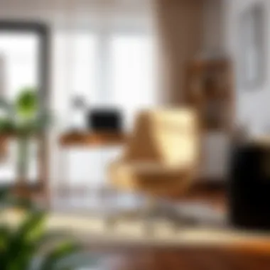 Armless Chair in Home Office Setting Armless chair enhancing productivity in a home office