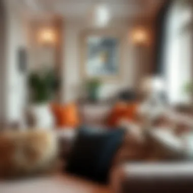 Stylish Cushion Covers in a Cozy Living Room A cozy living room featuring stylish cushion covers