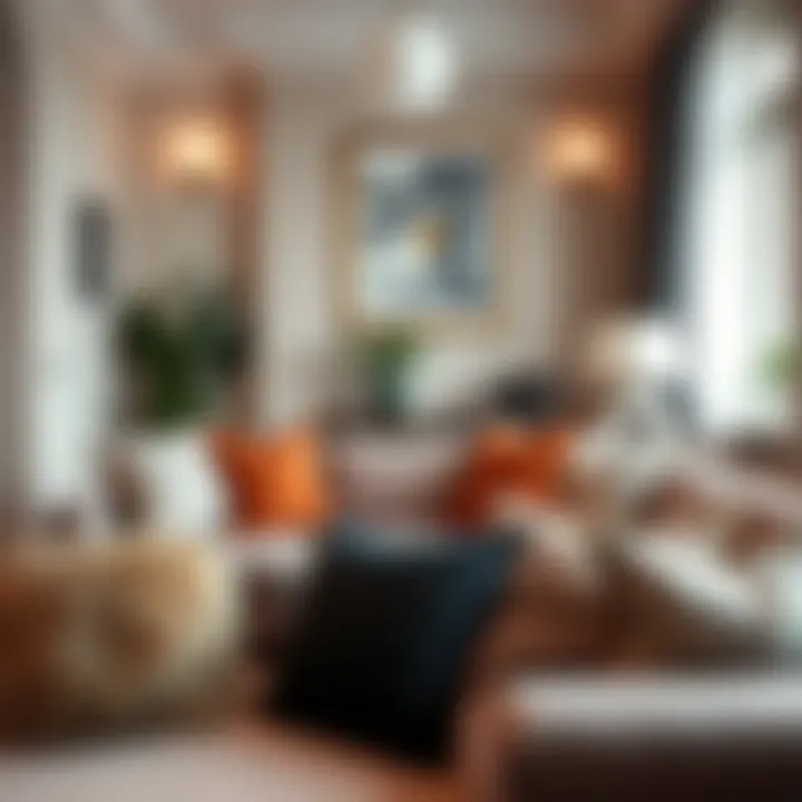 Stylish Cushion Covers in a Cozy Living Room A cozy living room featuring stylish cushion covers