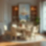 Elegant cream dining set arrangement