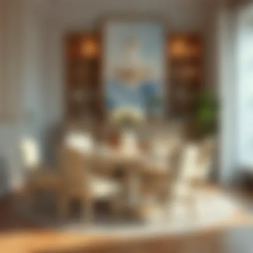Elegant cream dining set arrangement