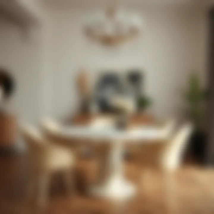 Stylish Cream Dining Table with Decor Stylish cream dining table with decor