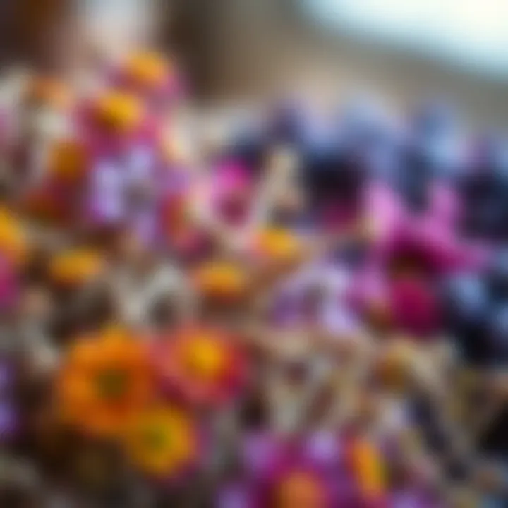 Vibrant Dried Flowers for Remedies Close-up of vibrant dried flowers used for herbal remedies