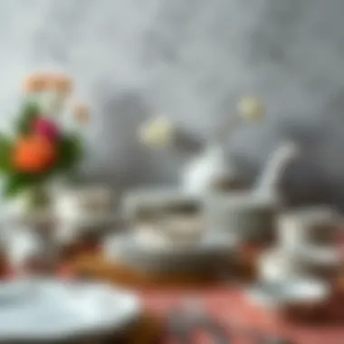 Collection of Kütahya porcelain plates arranged in a decorative setting