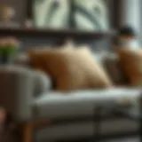 Luxurious large cushion on a modern sofa