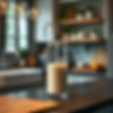 Contemporary large liquid soap dispenser enhancing kitchen decor