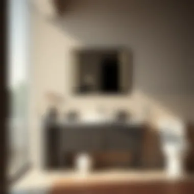 Elegant Bathroom Cabinet with Modern Sink Elegant bathroom cabinet featuring a modern sink