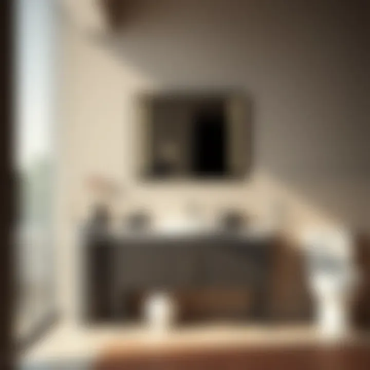 Elegant Bathroom Cabinet with Modern Sink Elegant bathroom cabinet featuring a modern sink