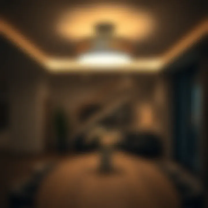 Elegant Illumination in Modern Dining Space Aesthetic LED ceiling light illuminating a contemporary dining area
