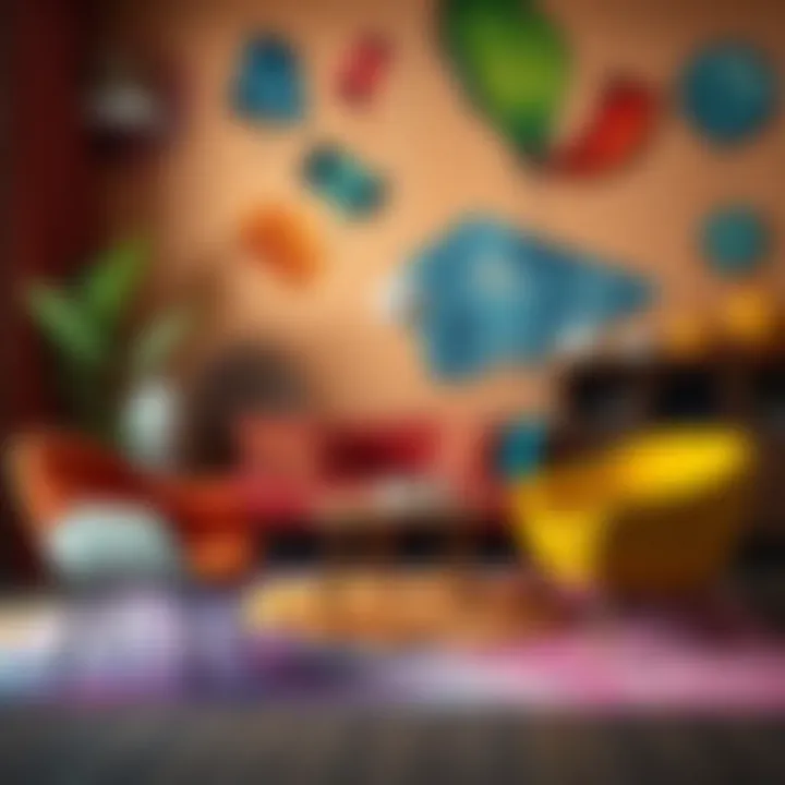 Vibrant Color and Texture Harmony Creative use of colors and textures in home decoration
