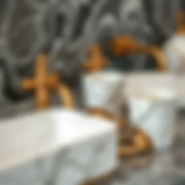 Intricate Marble Patterns Close-up of intricate marble patterns on bath accessories