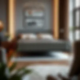 Elegant metal double bed design in a contemporary bedroom setting