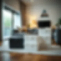 Elegant arrangement of small plastic boxes in a modern home setting