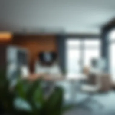 Functional Office Furniture Arrangement Sophisticated office furniture arrangement highlighting functionality