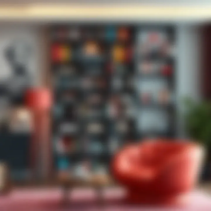 Artistic biblio with vibrant colors enhancing decor