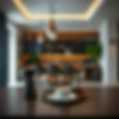 Contemporary Interior Design with Coffee and Water Service Modern interior featuring coffee and water service