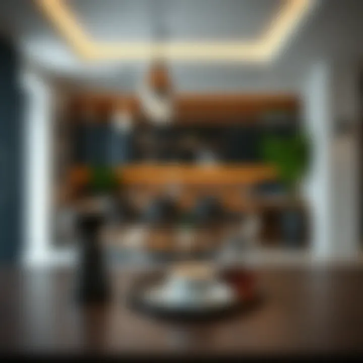 Contemporary Interior Design with Coffee and Water Service Modern interior featuring coffee and water service