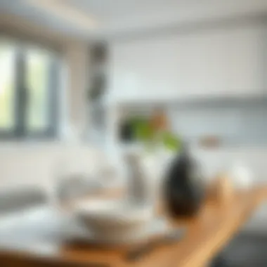 Elegant Tableware Elegant tableware displayed in a minimalist kitchen