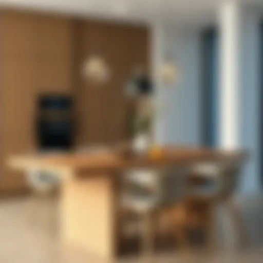 Stylish kitchen table with a modern design
