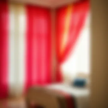 Vibrant Tulle Drapes for a Lively Atmosphere Colorful tulle drapes adding vibrancy to a bedroom