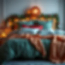 Elegant bedding set in festive colors for New Year