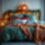 Festive Elegance: New Year Bedding Set Elegant bedding set in festive colors for New Year