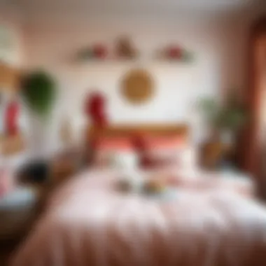 Cozy Retreat: Holiday-Themed Bedroom Cozy bedroom decorated with holiday-themed bedding