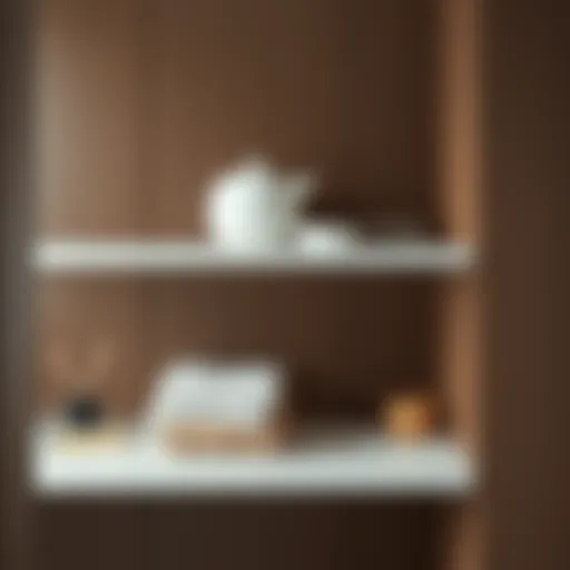 Elegant Storage with Non-Slip Shelf Covering Elegant storage solution with non-slip shelf covering