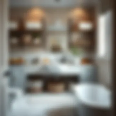 Chic Storage Solutions for Bathrooms Organized bathroom storage solutions with decorative elements