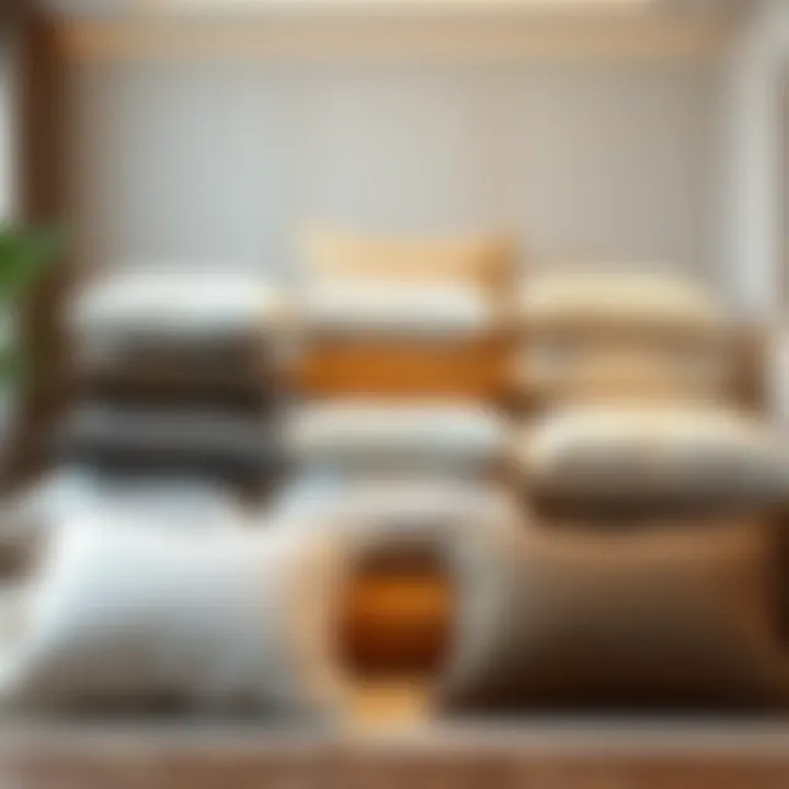 Variety of Visco Pillow Models Different models of orthopedic visco pillows displayed in a stylish arrangement