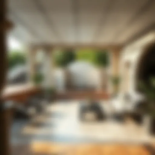 Elegant Outdoor Patio Design An elegant outdoor patio featuring stylish tiles