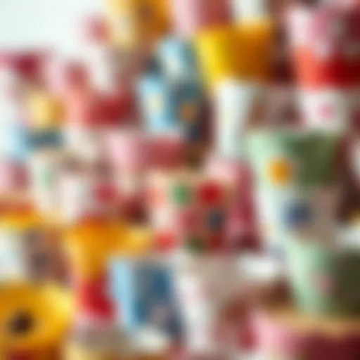 Elegant display of colorful paper cupcake liners with assorted designs