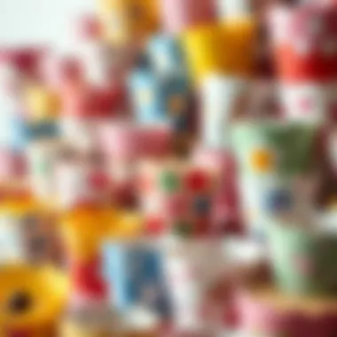 Dazzling Array of Cupcake Liners Elegant display of colorful paper cupcake liners with assorted designs