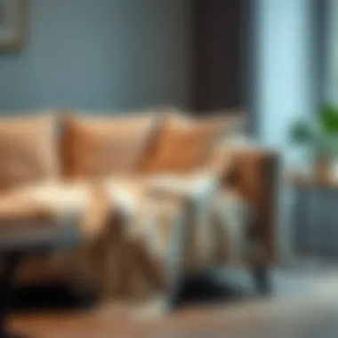 Cozy Elegance in Living Space Cozy blanket draped over a stylish sofa