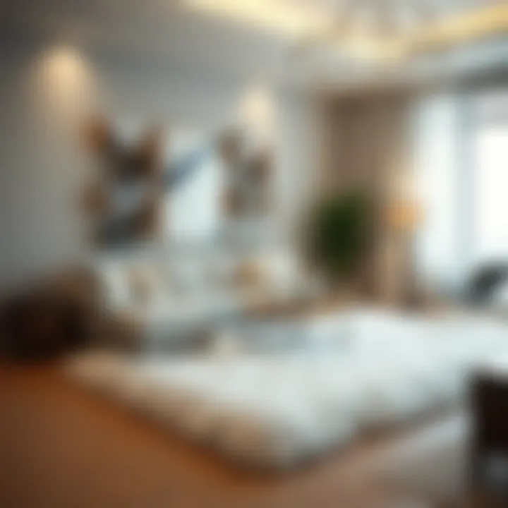 Luxurious polar rug cover in a contemporary living room setting