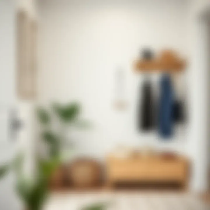 Elegant Hall Tree with Storage An elegant hall tree with an aesthetic coat hanger and storage space, enhancing the entrance decor.