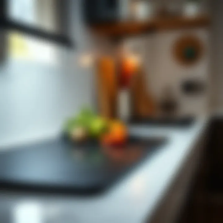 Sturdy Plastic Cutting Board Durable plastic cutting board on a kitchen countertop