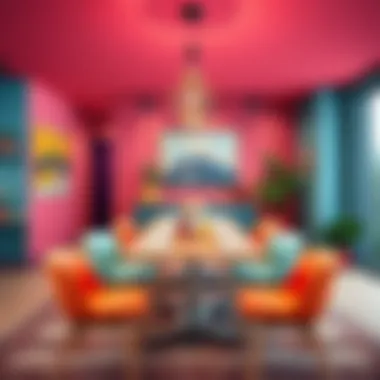 Vibrant and Practical Dining Area Colorful dining area blending aesthetics with practicality