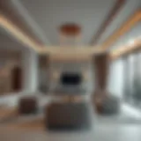 Elegant Living Room Tension Ceiling Design Elegant living room with tension ceiling design