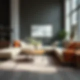 Stylish second-hand berjer in a modern living room