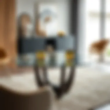 Minimalist Glass Table Minimalist glass top table with stylish decor