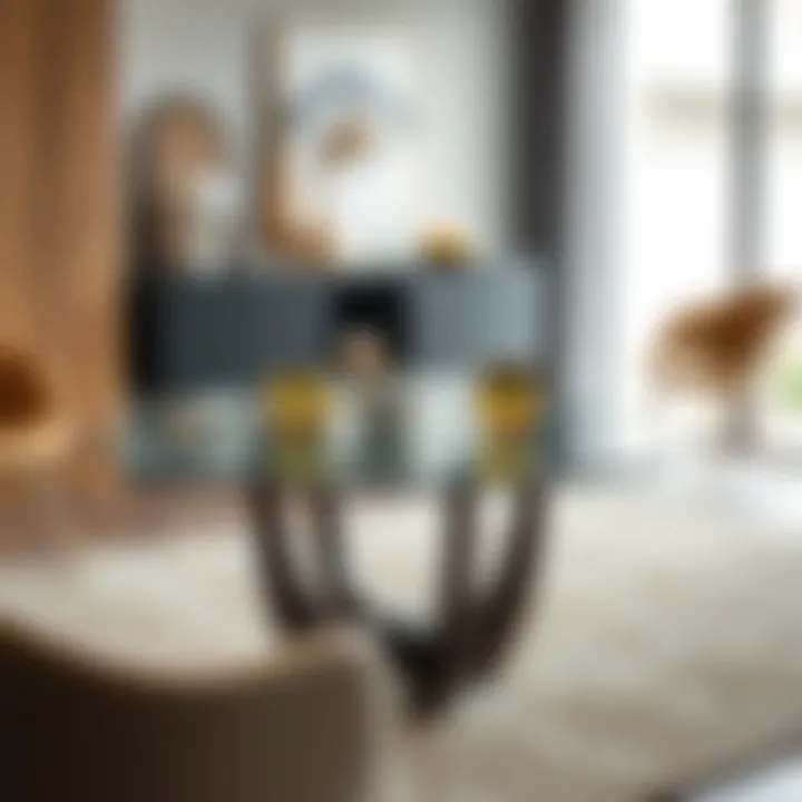 Minimalist Glass Table Minimalist glass top table with stylish decor