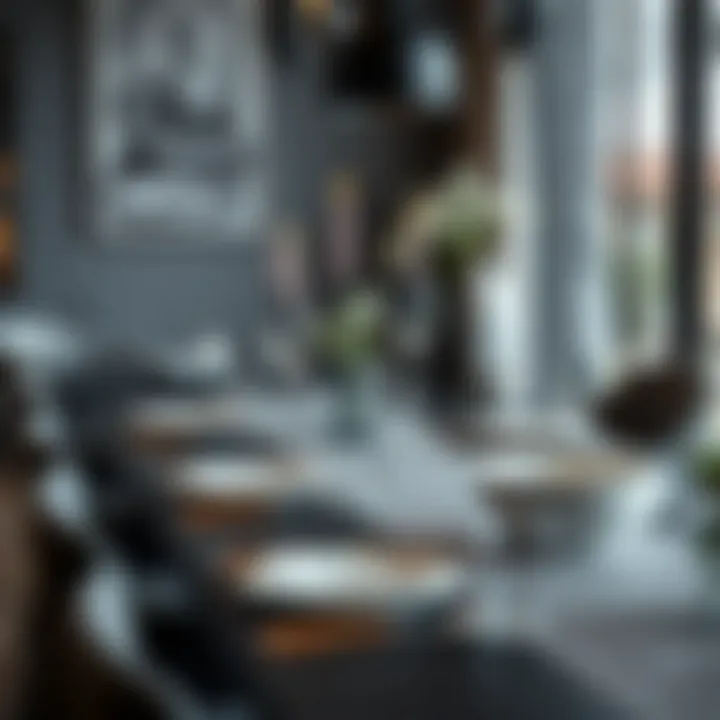 Chic Setting for Black Dining Table Arrangement Sophisticated black dining table arrangement in a chic setting